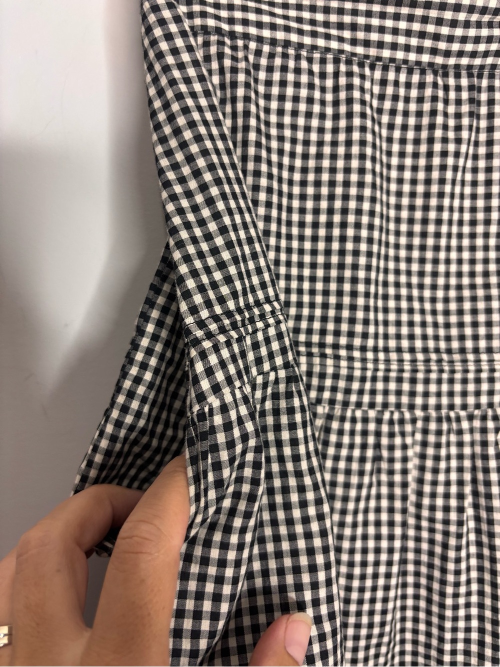 Maison D'Amelie Paris Black and White Gingham Tiered Midi Pleated Skirt, sz 2 - Picture 4 of 12